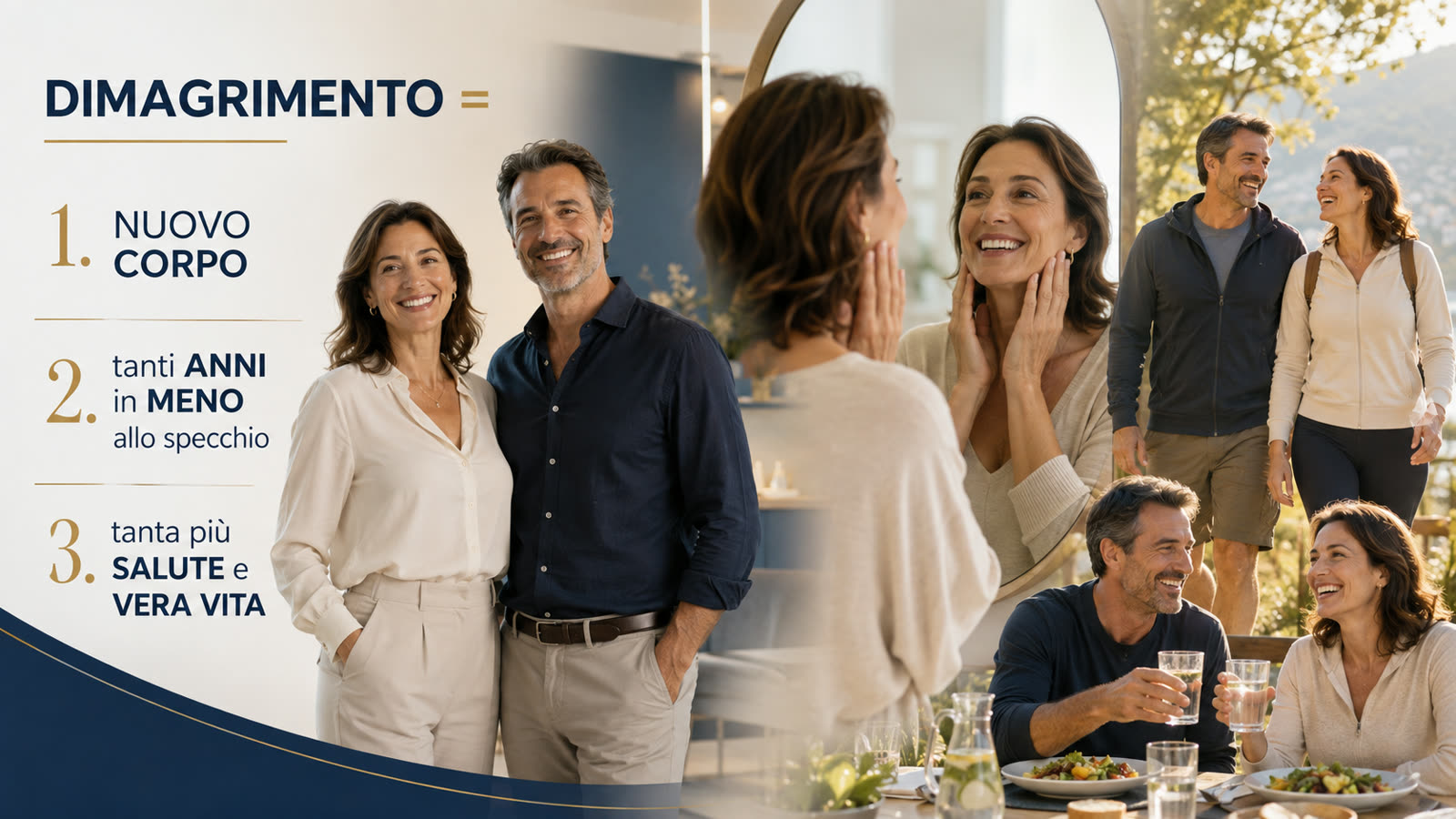 Infografica DIMAGRIMENTO: nuovo corpo · anni in meno · più salute