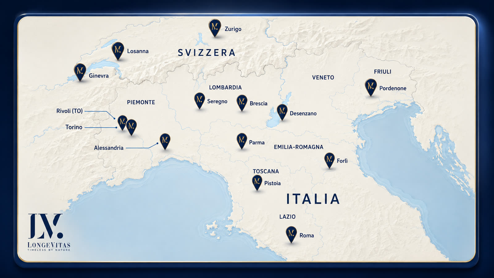 Rete di cliniche LongeVitas in Italia e Svizzera